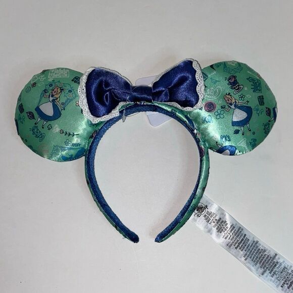 Disney Parks Epcot United Kingdom Alice In Wonderland Minnie Mouse Ears Headband - Picture 1 of 7